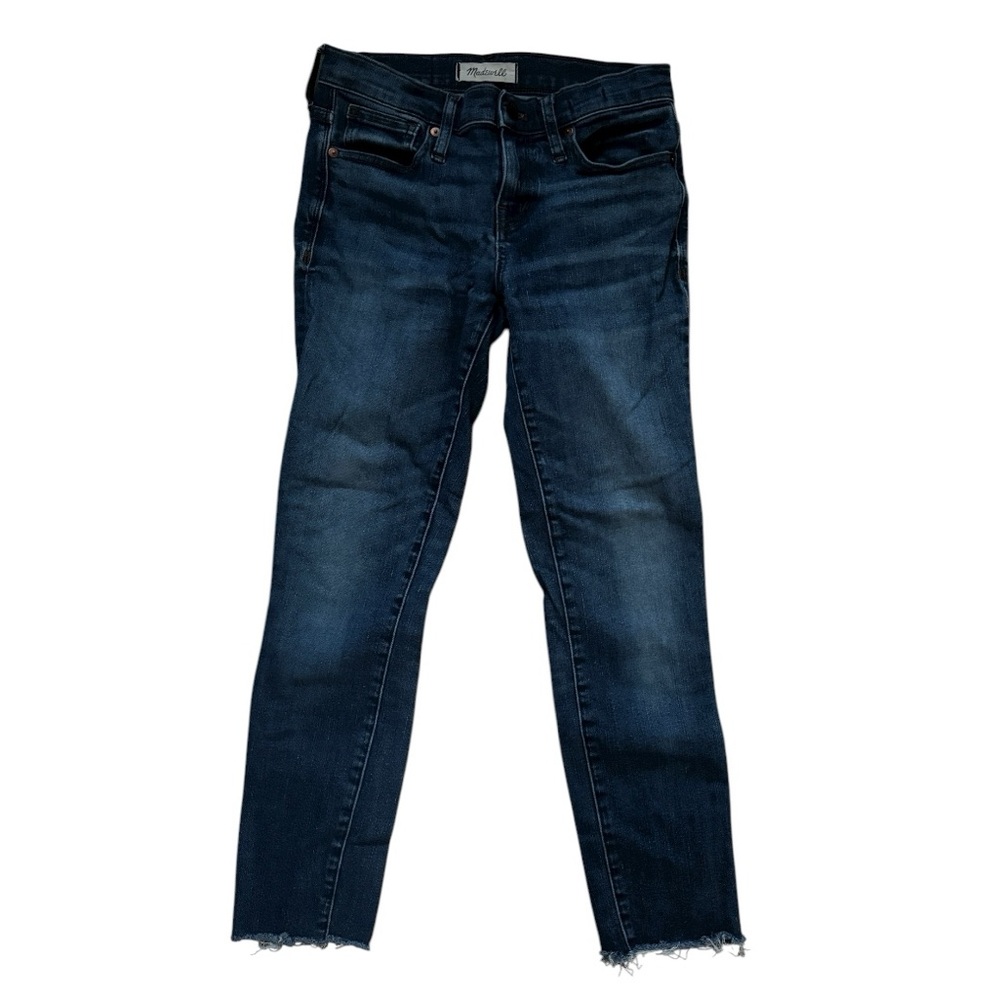 Madewell Mid Rise Skinny 8” Frayed Raw Hem Jeans Womens Size 25
